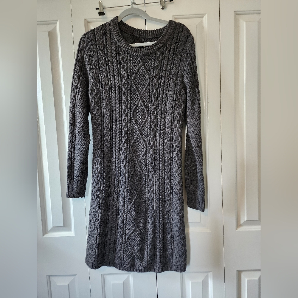 Merona Charcoal Cable Knit Long Sleeve Dress